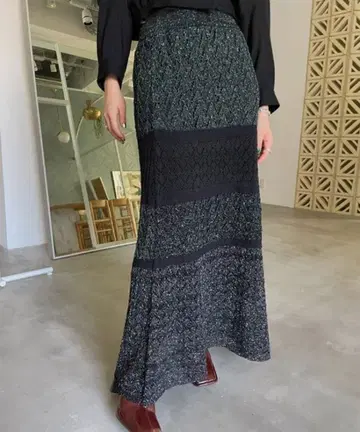 새상품 COMBINATION PATTERN KNIT SKIRT ameri