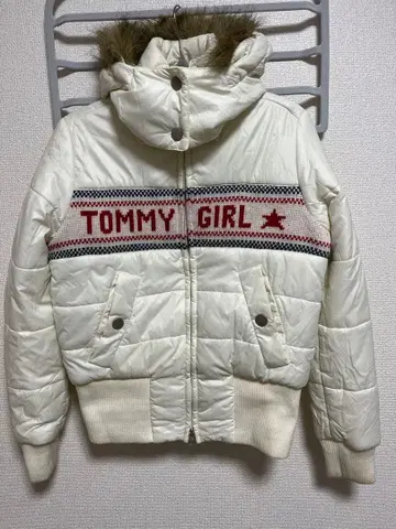 TOMMY GIRL 후드 부착 다운 자켓