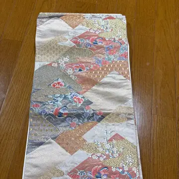 화려한 꽃무늬 후쿠로 오비