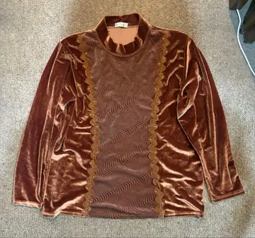 INSPIRATION 브라운 벨벳 긴팔 셔츠