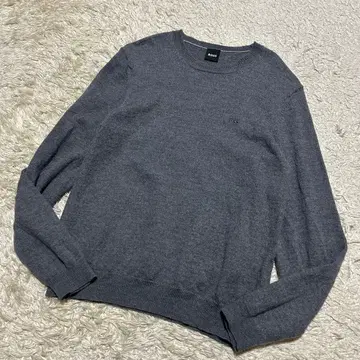 휴고보스 램스울 크루넥 니트 그레이 M 사이즈 짧은 기장