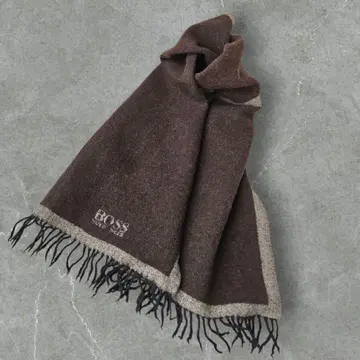 HUGO BOSS 휴고보스 머플러 프린지 남성용 브라운