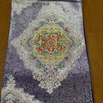 보라색 꽃무늬 후쿠로 오비