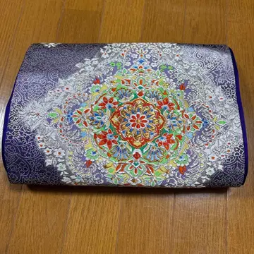 보라색 꽃무늬 후쿠로 오비