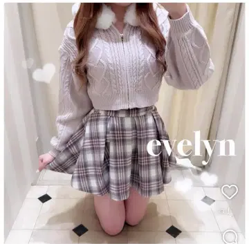 evelyn 스커트 체크 핑크