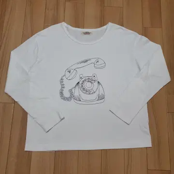 DOUBLE NAME 더블 네임 수화기 자수 긴팔 티셔츠 롱티