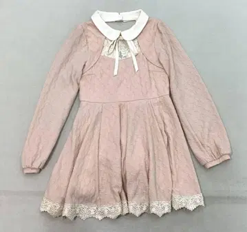 LIZ LISA 핑크 긴팔 미니 원피스 가슴 레이스