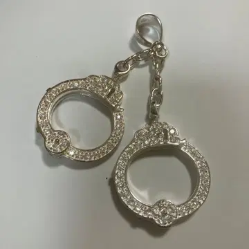 실버925 [ CZ 다이아 수갑 ] 목걸이 탑 HIPHOP 주얼리