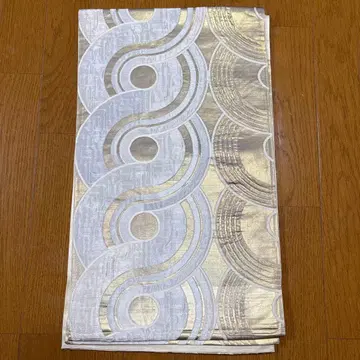 후쿠로 오비 화이트 골드 파도 무늬