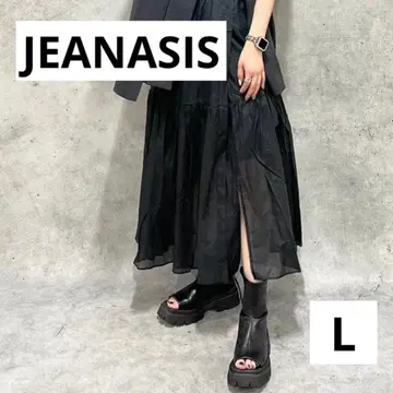 [ JEANASIS ] 통굽 부츠 샌들 블랙 L 사이즈