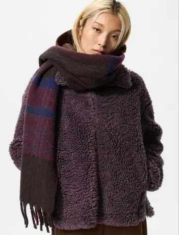 UNIQLO 플리스 집업 자켓 퍼플 M 사이즈