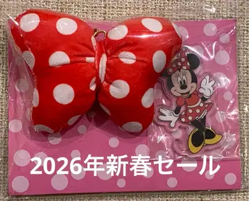 미니 아크릴 키링 포함 마스코트 빨간 리본 디즈니