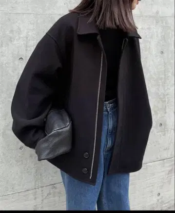 select MOCA by son 빅 실루엣 미들 코트 블랙