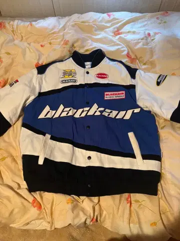 black air 바시티 자켓 파랑/화이트/블랙