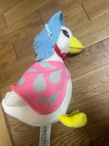 오리 봉제 인형 BEATRIX POTTER 파란 모자 핑크 망토