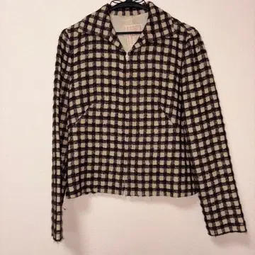 Sybilla 테일러드 자켓 블랙 화이트 체크 무늬