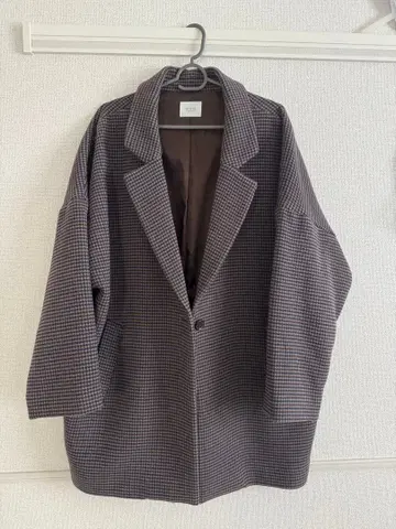 LOWRYS FARM 체크 무늬 오버 사이즈 코트