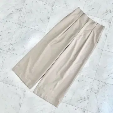 유나이티드 애로우즈 와이드 팬츠 여성용 베이지 36