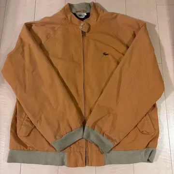 IZOD LACOSTE 블루종 체크 안감 카멜 80s 빈티지