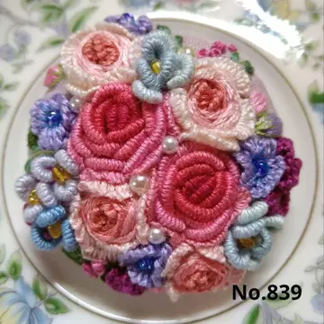 No.839 자수 브로치 핸드메이드 5cm