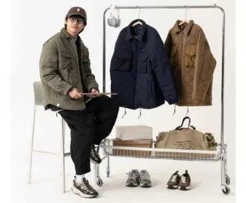 Lucky Horn 올리브색 퀼팅 다운 자켓 M