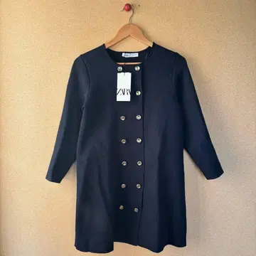 ZARA 니트 미니 랩 원피스 네이비 L 사이즈