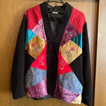 [ 구제 의류 ] 패치워크 자수 차이나 자켓 여성용 남성용 vintage