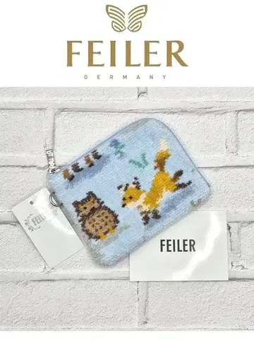 FEILER 윈터 애니멀즈 L자 미니 파우치 페일 블루