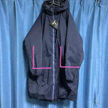 발수 패디드 롱 후디 네이비 LL