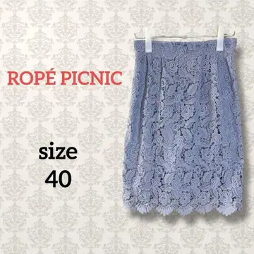 로페피크닉 [40] 꽃무늬 레이스 무릎 기장 스커트 오피스 캐주얼 페미닌