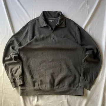 00s 맨투맨 하프 지퍼 그레이 그런지 Y2K 헤이세이 인기 구제 의류