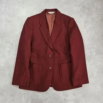 테일러드 자켓 보르도 패치 포켓 버튼 레트로 울