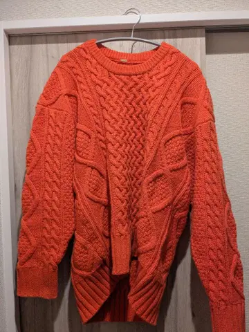 Mila Owen 케이블 니트 오렌지 스웨터 ONE SIZE