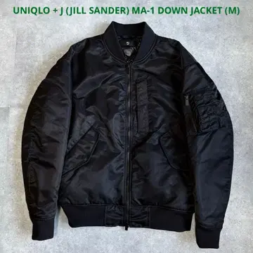 [ 미사용품 ] 유니클로+J 하이브리드 MA-1 다운 자켓 L 블랙