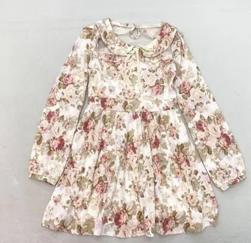 LIZ LISA 꽃무늬 미니 원피스 긴팔 프릴 가슴 레이스