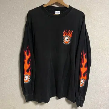 00s 스컬 SKULL 파이어 프레임 롱 T XL