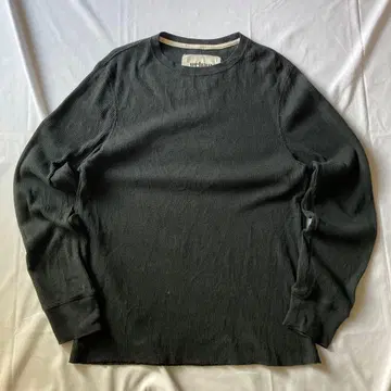 00s 써멀 롱T 와플 원단 블랙 컬러 그런지 Y2K 구제 의류