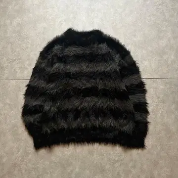 archive grunge shaggy knit gray black