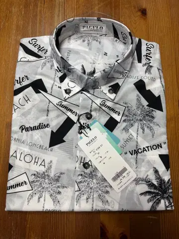 [미사용] PAGERO 셔츠 21-2104-07 면 100% 반팔 하와이