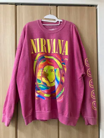 NIRVANA 핑크 맨투맨 XL