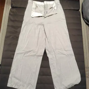 라이트 그레이 와이드 팬츠 코튼 혼방