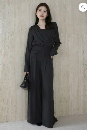 anuans 파우더 새틴 와이드 팬츠