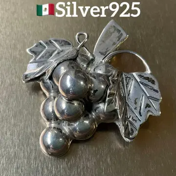 멕시코제 실버 925 포도 모티브 브로치/펜던트 앤티크
