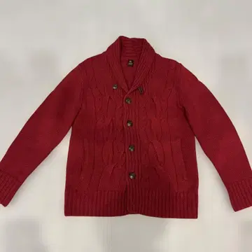 TAKEO KIKUCHI 빨간색 숄카라 가디건