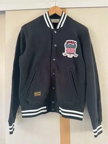 AVIREX 니트 바시티 자켓 블랙 남성용 M 사이즈