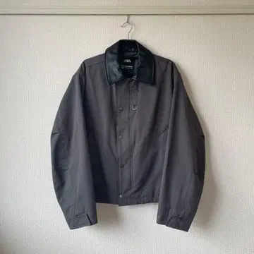 ZARA 숏 블루종 옷깃 가죽 짧은 기장 발수 드리즐러 자켓