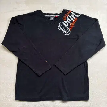 선착순 갓차 V넥 긴팔T셔츠 남성용 L 사이즈 블랙 자수 로고