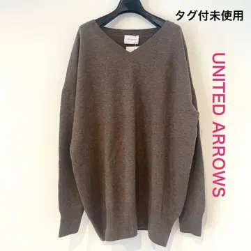 택 포함 미사용 UNITED ARROWS V넥 니트 스웨터