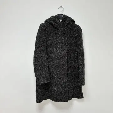 HARE 그레이 후드 부착 롱 코트