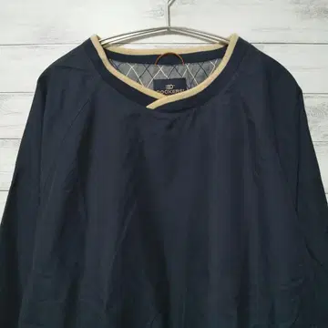 DOCKERS 자수 와이드 소매 풀오버 XL 네이비 USA 구제 의류